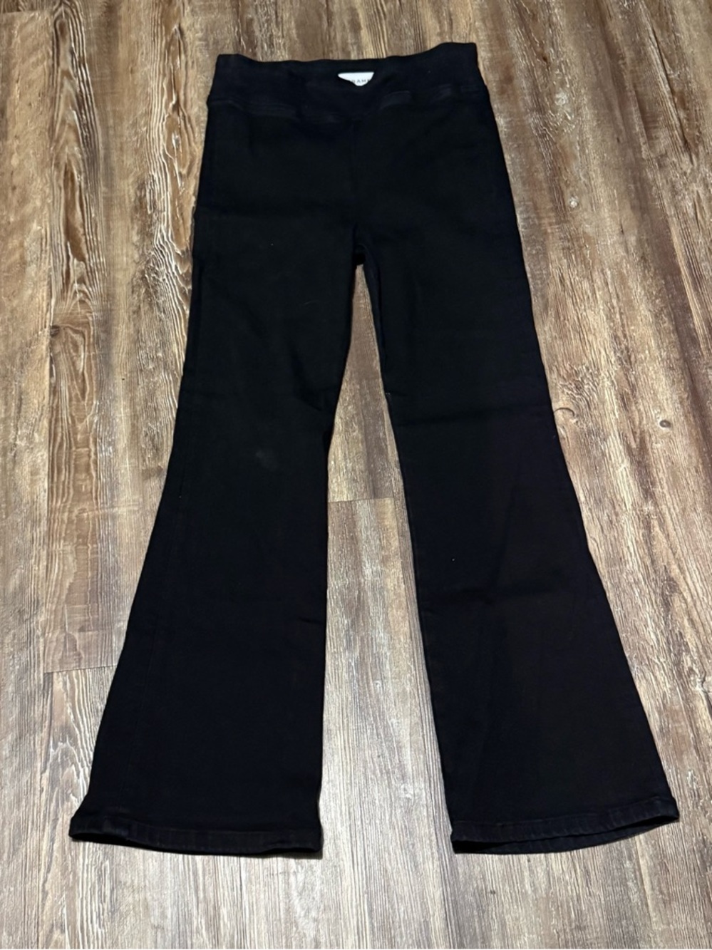 Frame Jetset Jeans Women's 1 Pull On Stretch Slim Flare in Sheen Noir Wash Denim
